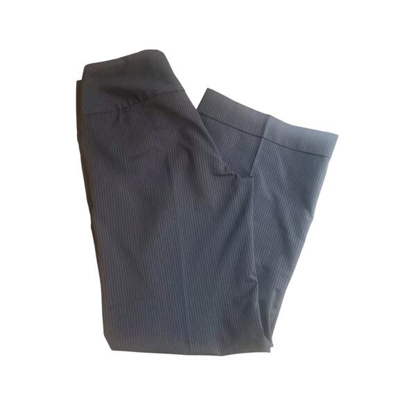 Womens Trouser Pants Sz 6 Wide Leg High Waist Gray+ White Pinstripes - Picture 5 of 9